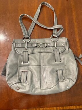 B. Makowsky Gray Bag with Cheeta Inside